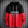 Czarny Hip Hop Hoodie Mężczyźni Casual Punk Bluzy Streetwear Fajne Kobiety Jesień Oversized Męski Moda Patchwork Kapturem Kapturem Y0319