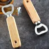 Creative Wooden Handle Aço Inoxidável Apertadores de Garrafas de Cerveja Bebidas Casa Party Bar KTV Cozinha Suprimentos para Homens ao ar livre