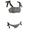 Kvinnors badkläder Kvinnor Sexig strip Bikini Set Bowknot Bandaged Bikinis Triangle Push-Up Padded Baddräkt Badande strandkläder Biquini 2022