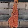 Летние Boho Bekevely Beach прямая цветочная печать длинное платье спагетти ремень Sundresses Vestidos Mujer 210413