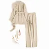 Hoge kwaliteit stof temperament vrouwen kantoorbroek tweedelige pak herfst en winter slanke damesjack overalls broek 210527