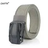 Cinture CANTIK Unica 3D nera fibbia automatica in metallo qualità tela cintura in nylon a righe per uomo abbigliamento jeans accessori CBCA159