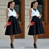 Pieces Solid Women Sleeveless Blouse Top And Skirt Vintage Set Skirts