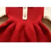 Robes de fille Humor Bear Filles Pull tricoté Robe Automne Boutons Princesse Enfant Mignon Mode Enfants Vêtements