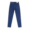 Yüksek Bel İpli Dantel Up Tasarım Denim Pantolon Kadın Blueblack Vintage E-Kız Kalem Kot Pantolon Sıska Slim Seksi Ins Pantolon 210515