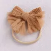 Bébé Nylon Bandeau Tressé Tricot Arc Mignon Filles Doux Élastique Traceless Bande De Cheveux Infantile Cheveux Accessoires Enfants Bandeau Nouveau