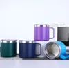 14 oz stainless steel Cup Vacuum Double layer Beer Mugs Insulated 14oz Cups With handle 11-Colors by Quality coffee cup