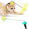 منتجات الحيوانات الأليفة العملية بالجملة القطط الذاتي مرحبا طوق الرقبة لعبة الربيع ندف القط عصا ZWL530