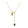 Chokers 2021 Elegant Barock Pearl Pendant Guld Kort halsband för kvinna Fashion Green Crystal Jewelry Sexig Girl's Clavicle Chain