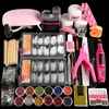 Kit per unghie acrilico con lampada UV LED Set completo per manicure Strumenti artistici Polvere Glitter liquida Tutto per kit9381798