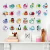 Cartoon Alphabet Wall Stickers A-Z English Letters Home Decoration Children Rooms Home Vinyl Decor Kids Learning Wall Decals 210420