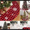 Festivo Festa Suprimentos Garden Drop Gotas 48 polegadas Saia Decorações Merry para Home Natal árvore Ornament Xmas Navidad presentes ano 2021 2