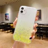 Transparenta Glitter Bling Fodral för iPhone 13 11 12 Pro Max XR XS Lyxiga Kvinnor Telefon Skyddskal Back Cover Shock Fast