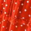 Polka Dot Ruffle Maxi Sala de Saia Longa Femininas Mulheres Verão Cintura Alta Laranja Retro Chique A-Linha Saias Beach Faldas Mujer 210415