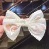 Handmade Rose Flower Print Hair Bows With Clips For Kids Girls Hairgrips Headwear Hairs Accessories 0385