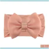 Headbands Jewelry Big 5.5Inch Puff Bows For Baby Girls Knotbow Nylon Turban Headband Kids Children Hair Aessories Drop Delivery Zuu5M