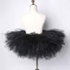 Черная юбка TUTU для девочек Тюль юбка ребенка Детские дети пушистые TUTUS для танцующих день рождения вечеринка бальное платье юбки сплошной цвет 210331