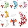 12 peças 3D Borboleta Adesivo de Parede PVC Simulação Borboleta Estereoscópica Mural Adesivo de Geladeira Ímã Arte Decalque Decoração de Quarto Infantil