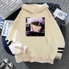 Ultime Anime Jujutsu Kaisen Felpa con cappuccio da donna Autunno Inverno Cartone animato Stampa divertente Streetwear Felpe con cappuccio cachi oversize Y0816