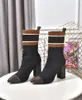 Top Quality Women Boots Socks Heels Luxurys Designers Printed Wedge Lady Stylist Shoes Fashion Martin Boot with Original Box and Dust Bag
