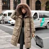 Зимние женщины большие настоящие лисы меховой воротник с капюшоном парку теплый снег пальто 90% белый утка вниз пальто 210430