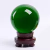 Articoli novità 3 cm-10 cm Verde K9 Sfera di cristallo Feng Shui Decorativo Guarigione Pietra Pografia Puntelli Vetro Sfera globale Decorazioni per la casa