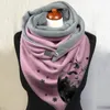 Scarves Fashion Print Kvinnor Vinter Scarf Button Szalik Functional Neck Wrap Cashmere Varm Sjal Foulard Femme Bufandas