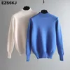 Höst Vinter Cashmere Basic Warm Sweater Velvet Pullover Kvinna Fur Tjock Turtleneck Sweater Knit Jumpers Top 210922