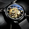 Armbanduhren 2021 Verkauf FNGEEN Vollautomatische mechanische Uhren für Männer und Frauen Stahlgeflecht Mode Skeleton Tourbillon Gold Watch