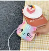 Kids rainbow cat purse INS girls cartoon messenger bags fashion boys casual wallet fashion children single shoulder bag Q4148