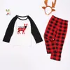 Família de cervos de Natal terno roupa grade crianças mamãe e eu roupa mãe filha pai bebê combinando roupas 210429