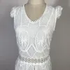 Swimwear Cover Up Women White Lace Tunic Beach Dress Clothing Backless Bathing Suit Crochet Bikini Swimming Women's