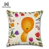 Cushion/Decorative Pillow Hand-Painted Cartoon Jungle Animal Prints Cushion Cover Linen Throw Car Case