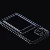 Mise à niveau des étuis anti-jaunissement violet léger avec sac de carte de cadre de protection d'objectif Housse en TPU souple transparente pour iPhone 12 Mini 11 Pro Max XS XR X 8 7 Plus SE2
