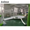 Outdoor 5m dia Camping Clear Inflatable Bubble Tent house Air Dome Igloo Transparent with Single Tunnel,tow rooms Privacy Tents