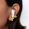 Stud 1Pair Anti-perdido Brinco Cinta Suporte Sem Fio Para Earbuds Gancho Ear Silicone Conector Sport Studs