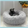 Houses Kennels Aessories Supplies Home & Gardenfluffy Calming Dog Long Plush Donut Pet Hondenmand Round Orthopedic Lounger Sleeping Bag Kenn