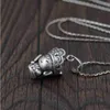 Real S925 Men Women Little Buddha Retro Fashion Silver Tang Seng Necklace Pendant Jewelry Gift without Chains