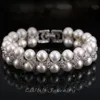 Handmade Wedding Pearl Jewelry Double Rows Cubic Zirconia Setting Big Bridal Bracelets Bangle for Women CB1571356157