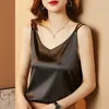 Sleeveless Loose White Tank Tops Women V Neck Plus Size Summer Clothes For Solid Base Satin Top Female Camis 14013 210512