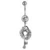 YYJFF D0013-2 ( 2 colors ) piercing body jewelry new style navel belly ring clear & PINK colors stone drop shipping