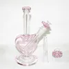 9 inch glazen waterpijp bong waterpijpen roze liefde harten dab olieligeer bubbler glazen waterpijpbuizen met 14 mm hartvormige karts banger nagels