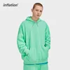 Inflacja 11 Kolory Wygodne Oversize Bluzy Mężczyźni Streetwear Cienki Kangur Kieszonkowy Super Miękki Blank Hoodie Unisex Bluza z kapturem 211014