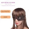 BDSM Retro Crazy Horse leather material black crystal pendant erotic adult flirting cosplay Rivet decoration mask