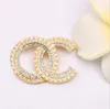 Women Vintage Designer Brand Double Letter Brooch Pearl Rhinestone Crystal Metal Broochs Suit Laple Pin Fashion Jewelry Accessories Gifts 145style wholesale
