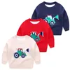 Bulldozer Pattern Boys Sweaters Toddler Winter Clothes Children Knitted Wear Cotton Kids Pullover Y1024