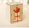 Julstearinhållare Mini Trä ljusstake dekoration mönster av ren träd Tealight Holder för jul Heminredning DHL