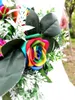 Свадебный цветок круглые радуги ленты розы свадебный букет коллекции набор 10 дюймов ручной работы шелковые цветы Рамо де ла Бода