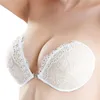 White Lace Embroidery Bra Super Push Up Silicone Bralette Backless Strapless Invisible Pushup Sticky Bras for Women Wedding 211110