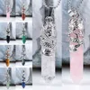 1PS femmes hexagonal naturel quartz cristal chakra Point de traitement pendentif collier bijoux Collier en pierre naturelle G1206